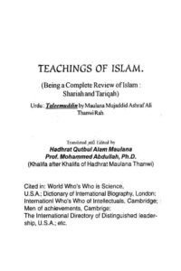 Teaching of Islam [Taleemuddin] By Maulana Ashraf Ali Thanvi